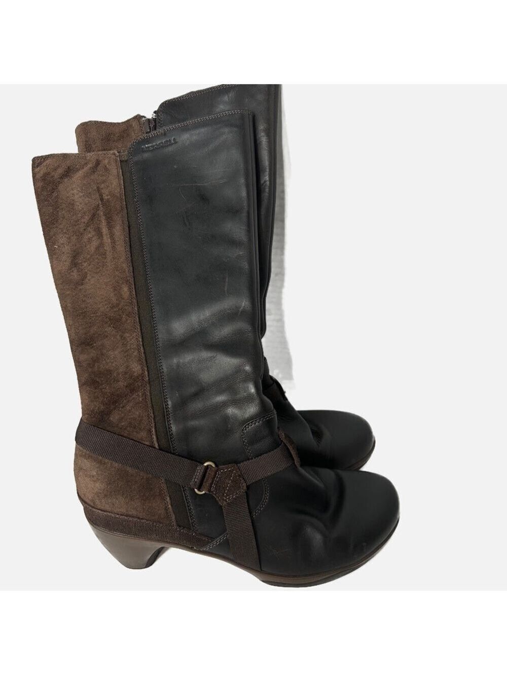 Merrill Women’s Shoes Boots Size 8.5 Leather Suede Side Zip Brown Expresso